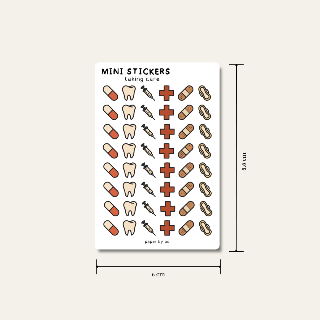 Taking care mini stickers