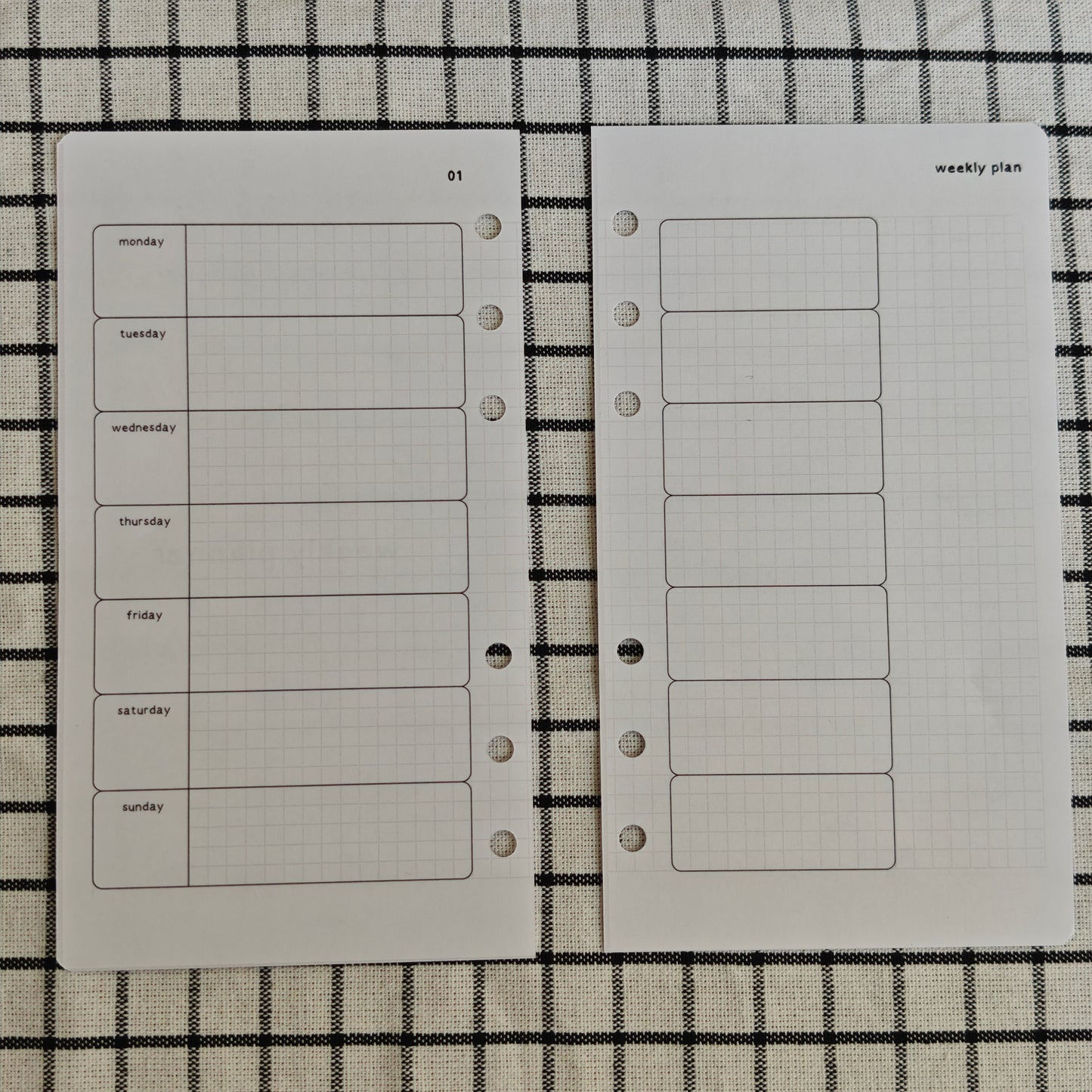 Weekly planner inserts | undated