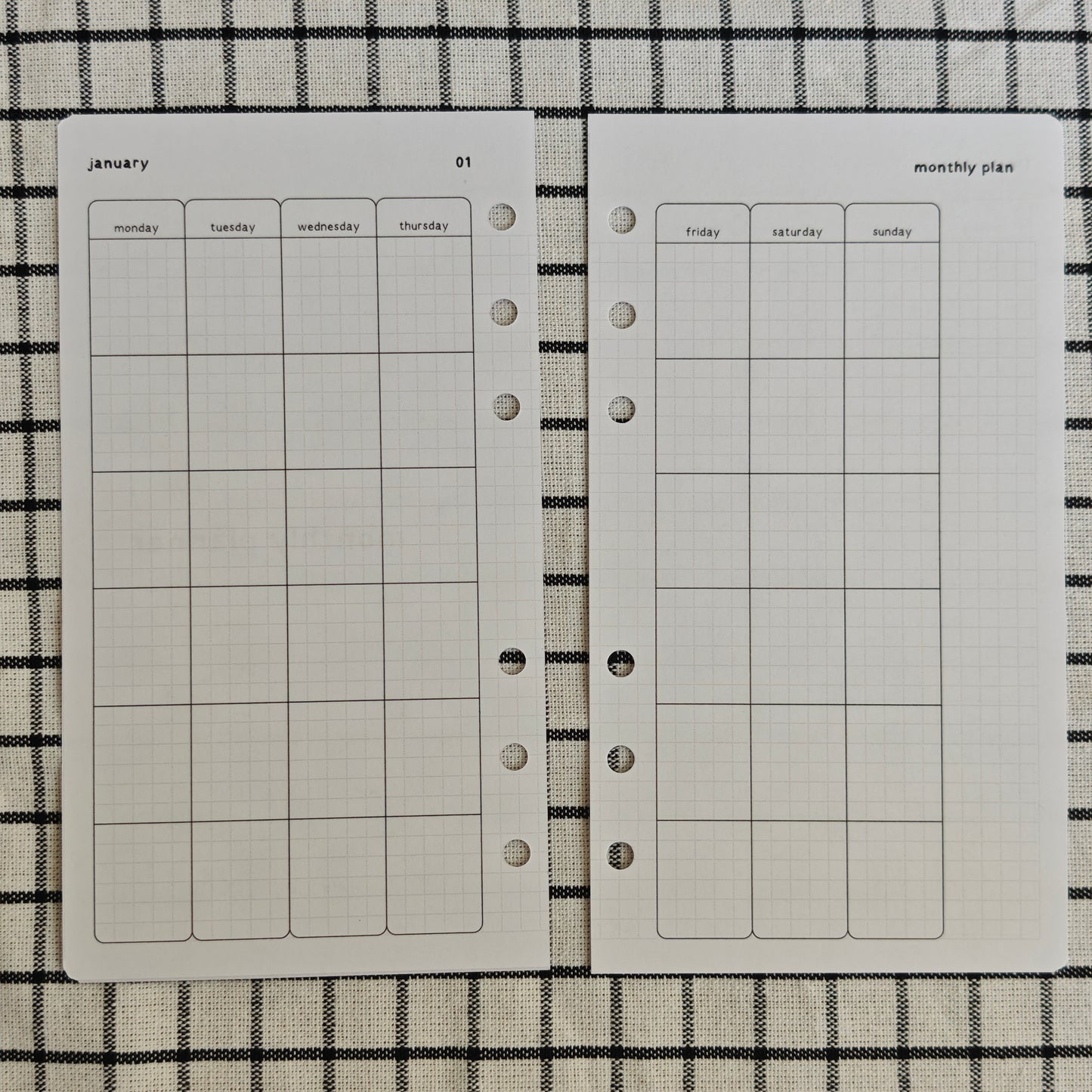 Monthly planner inserts | undated