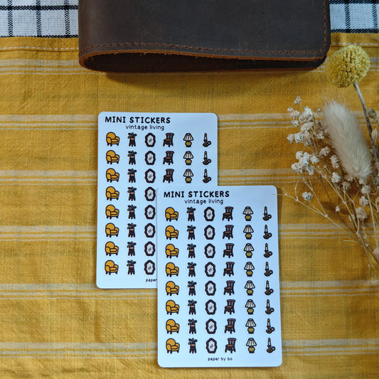 Vintage living mini stickers