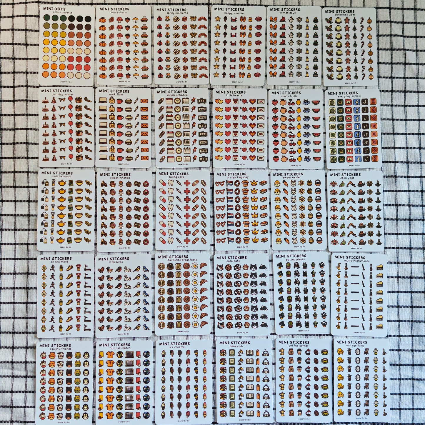 .Complete mini sticker collection - 33 sticker sheets