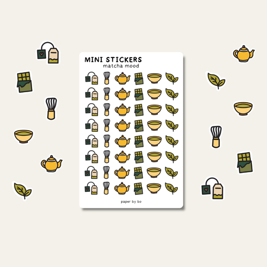 Matcha mood mini stickers