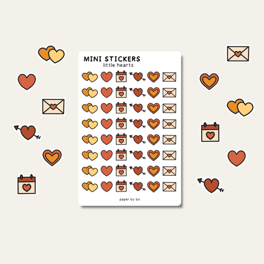 Little hearts mini stickers