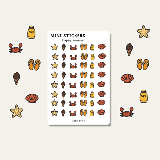 Happy summer mini stickers