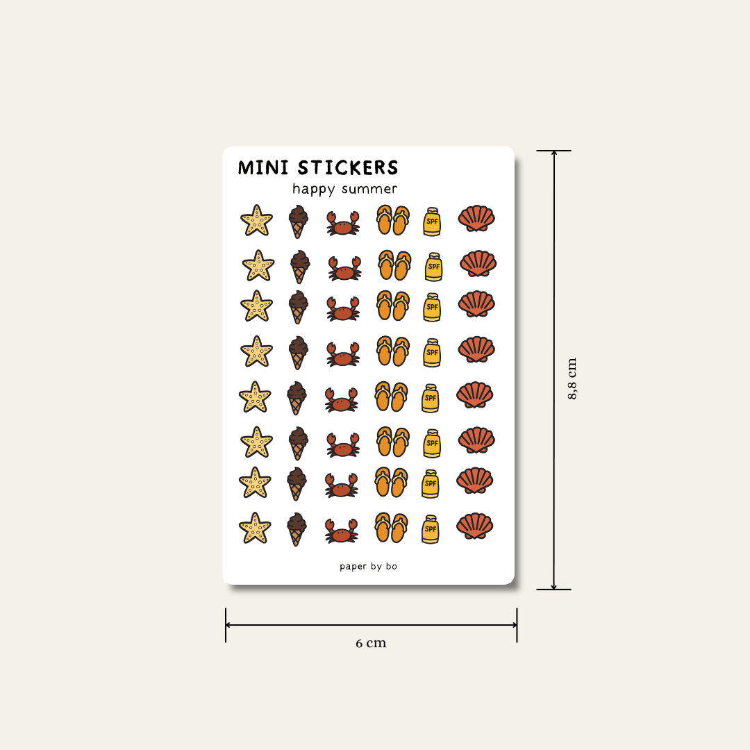 Happy summer mini stickers