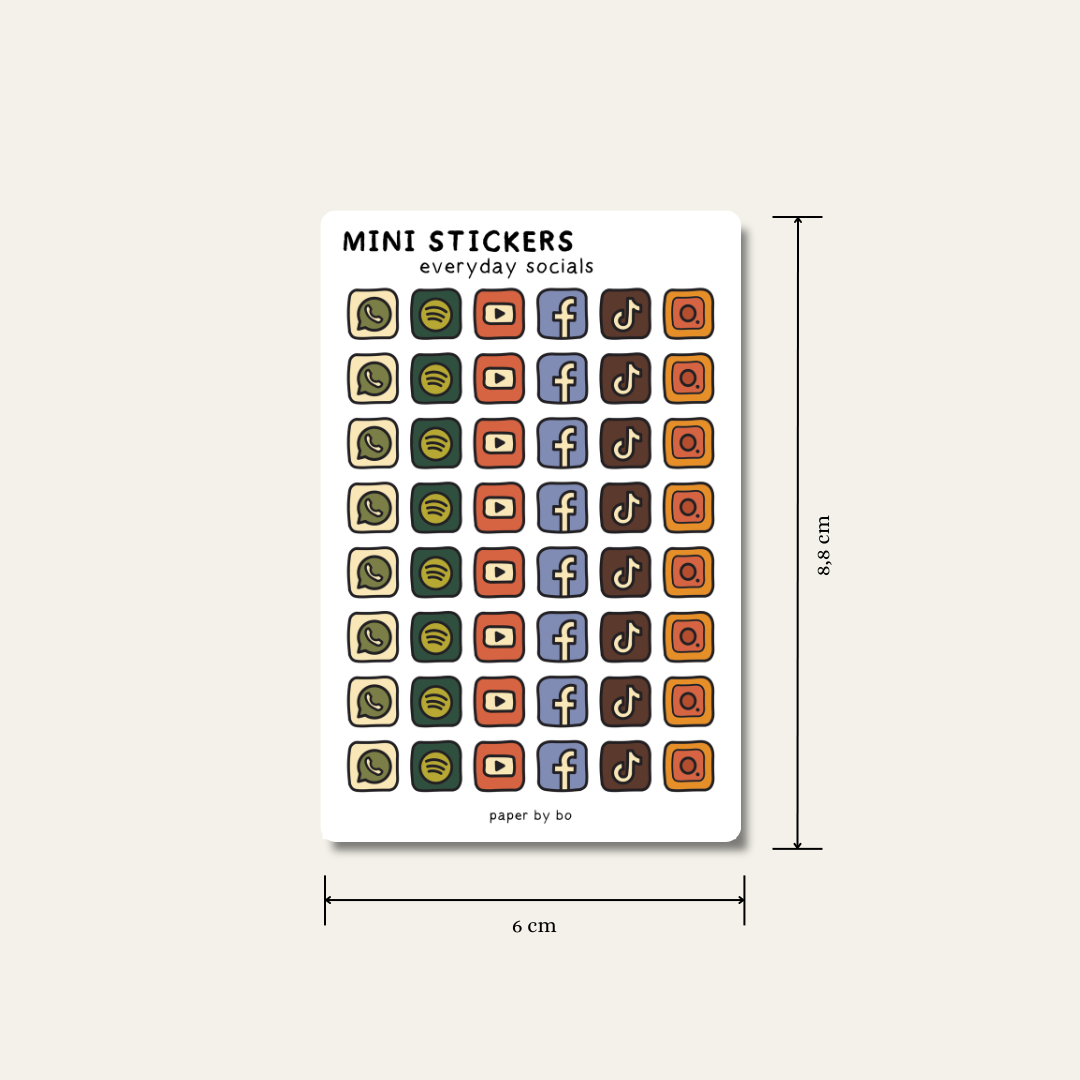 Everyday socials mini stickers