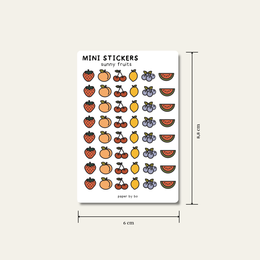 Sunny fruits mini stickers