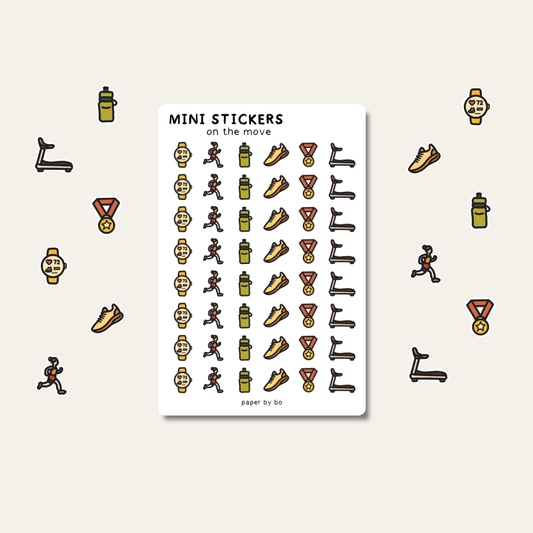 On the move mini stickers