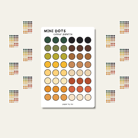 Dots colour palette mini stickers