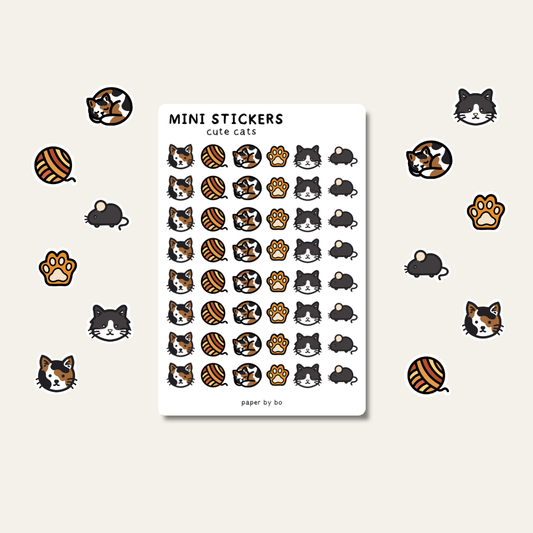 Cute cats mini stickers