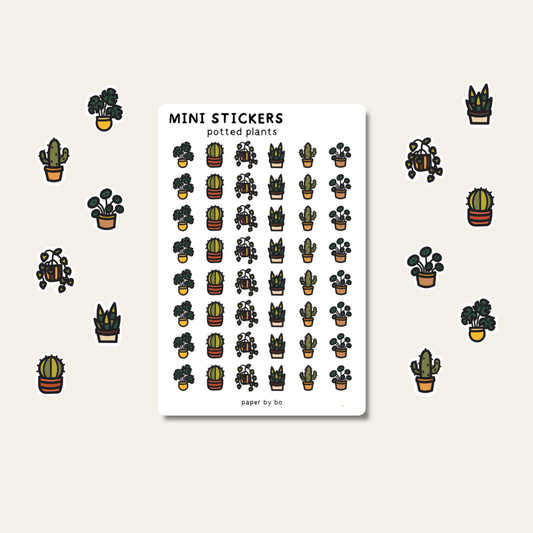 Potted plants mini stickers