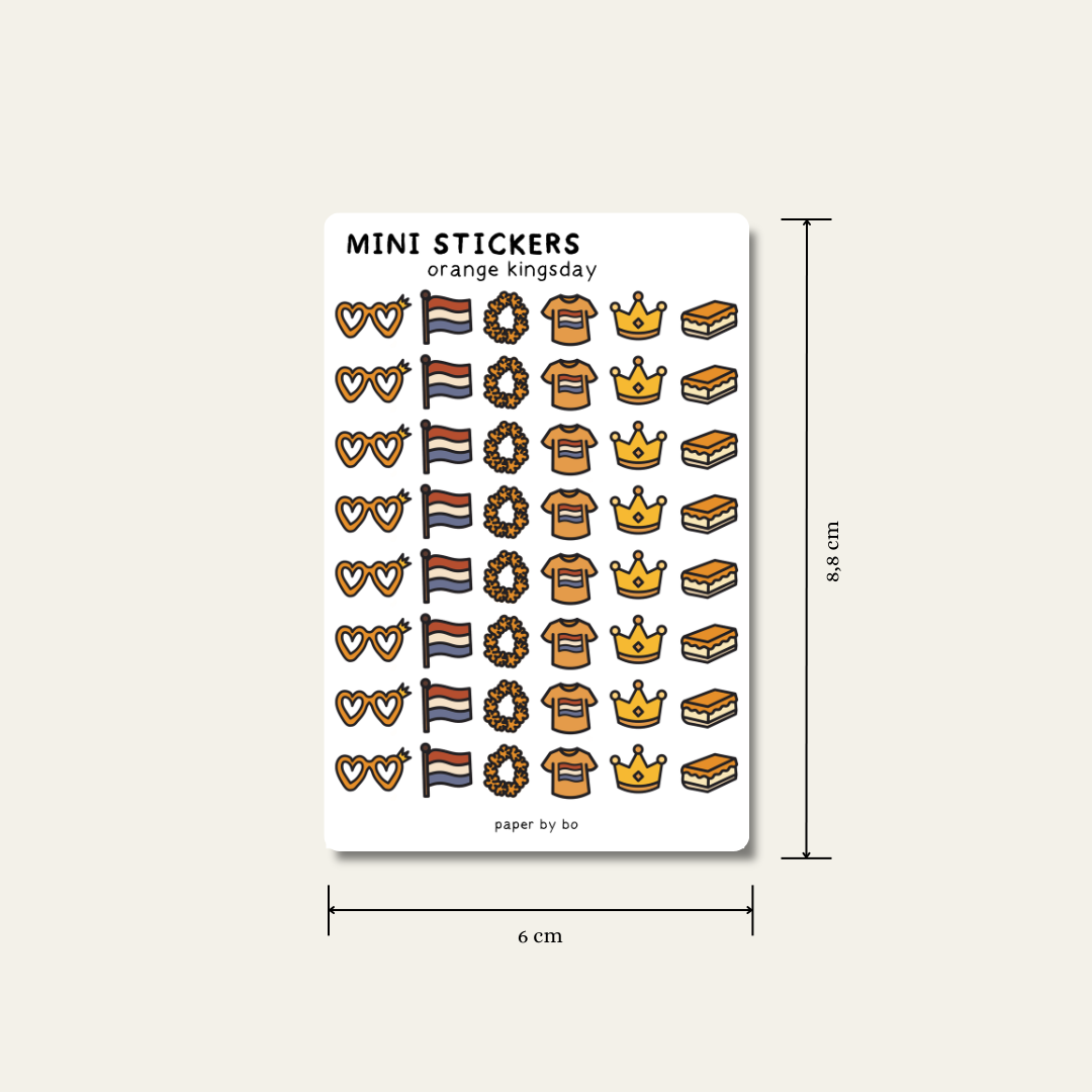 Orange kingsday mini stickers