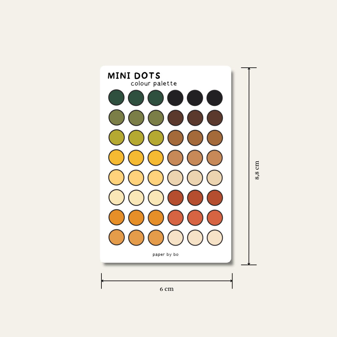Dots colour palette mini stickers