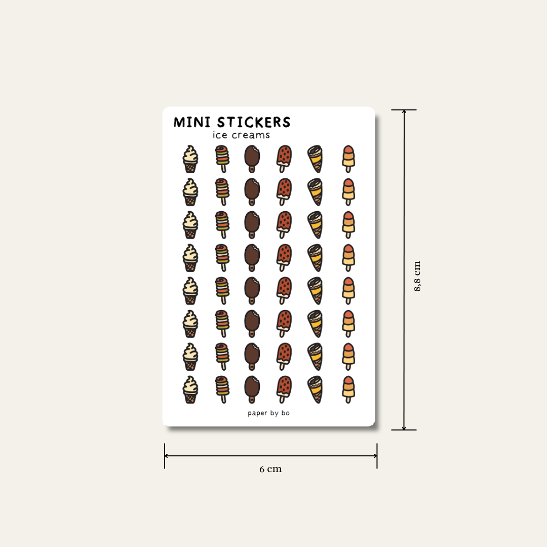 Ice creams mini stickers