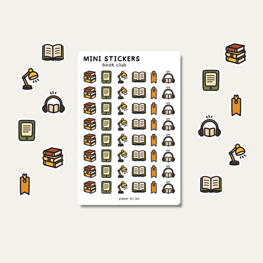 Book club mini stickers
