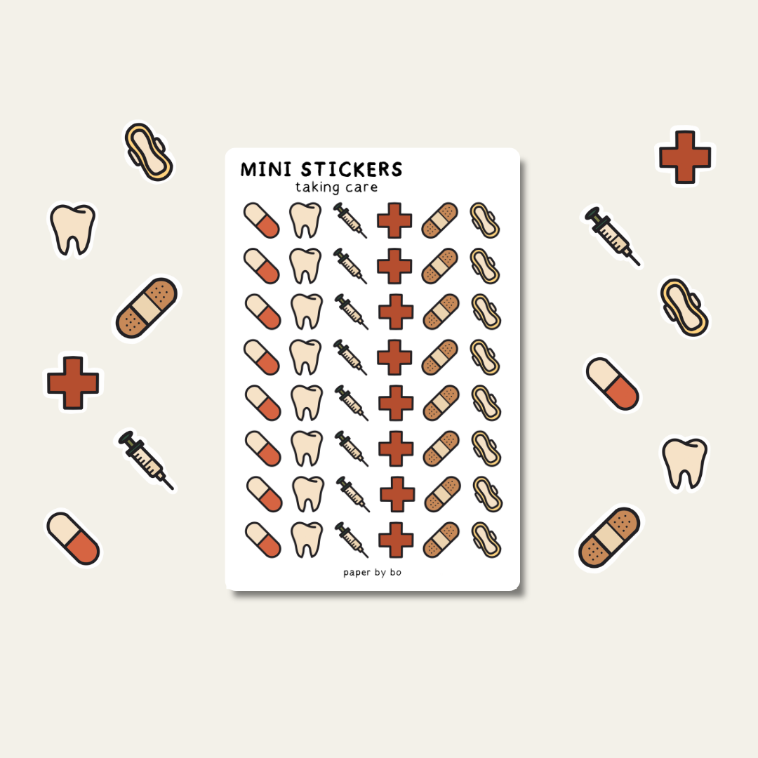 Taking care mini stickers