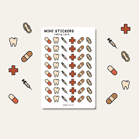 Taking care mini stickers