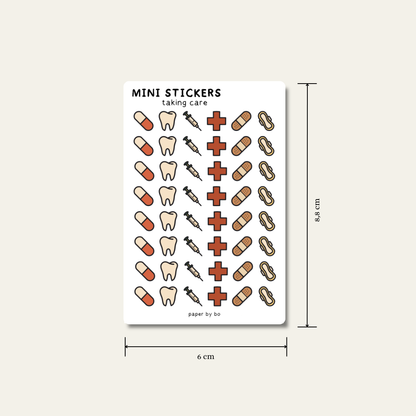 Taking care mini stickers