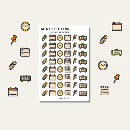 Simple schedule mini stickers