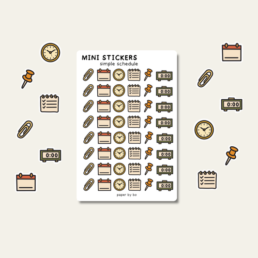 Simple schedule mini stickers