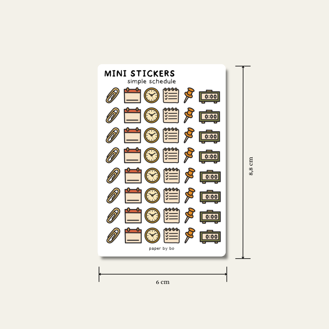 Simple schedule mini stickers