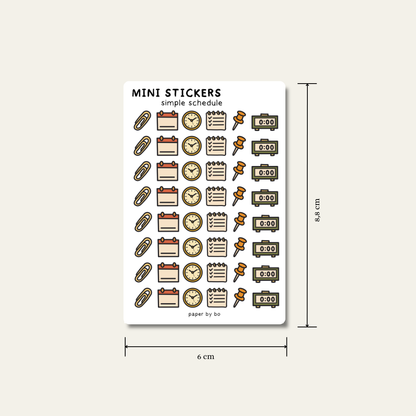 Simple schedule mini stickers
