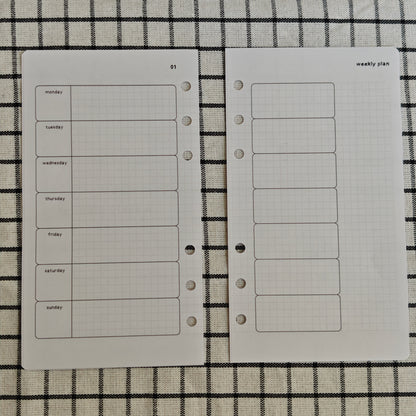 Weekly planner inserts | undated