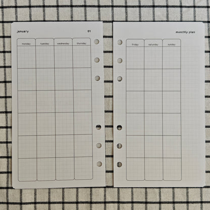 Monthly planner inserts | undated