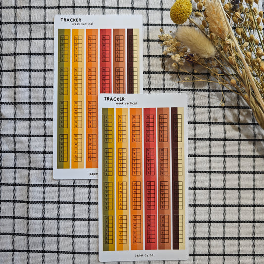 Week vertical tracker stickers