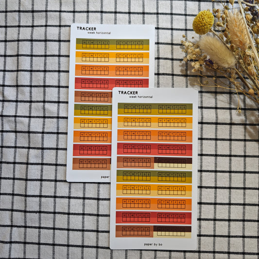 Week horizontal tracker stickers