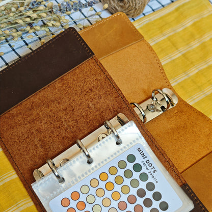 Genuine leather mini sticker album & notebook