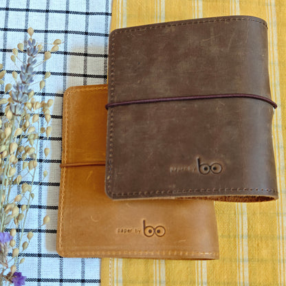 Genuine leather mini sticker album & notebook