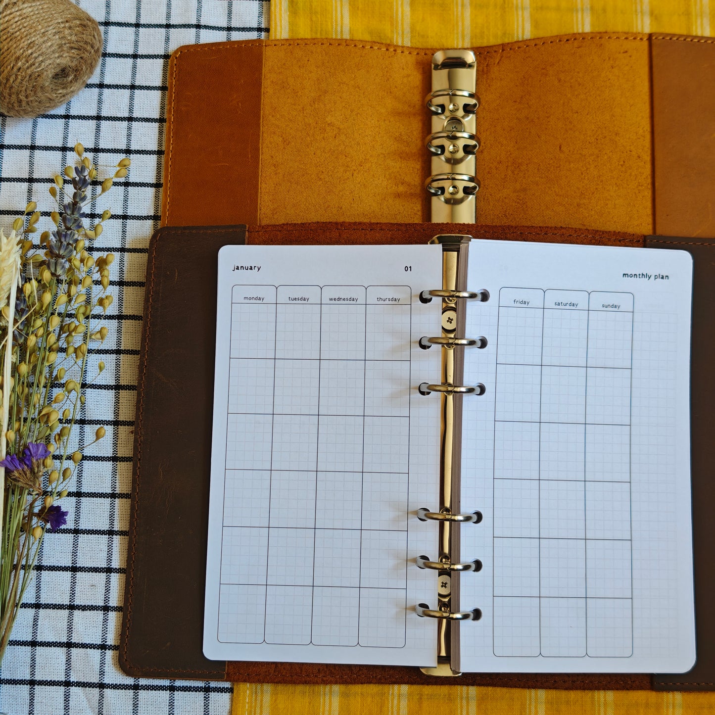 Genuine leather planner cover