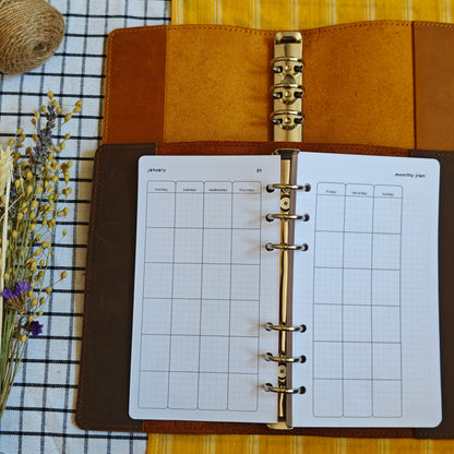 Genuine leather planner cover