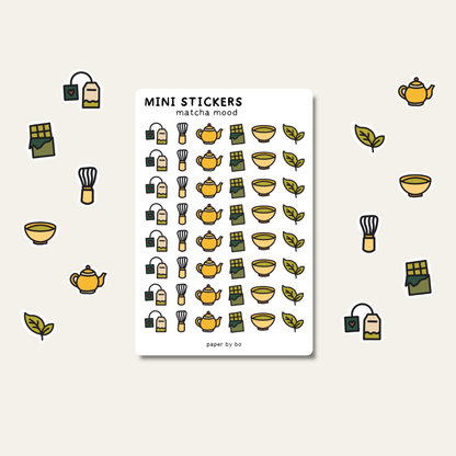 Matcha mood mini stickers