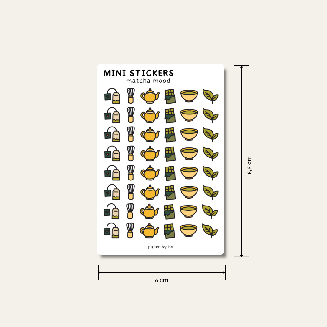 Matcha mood mini stickers