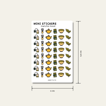 Matcha mood mini stickers