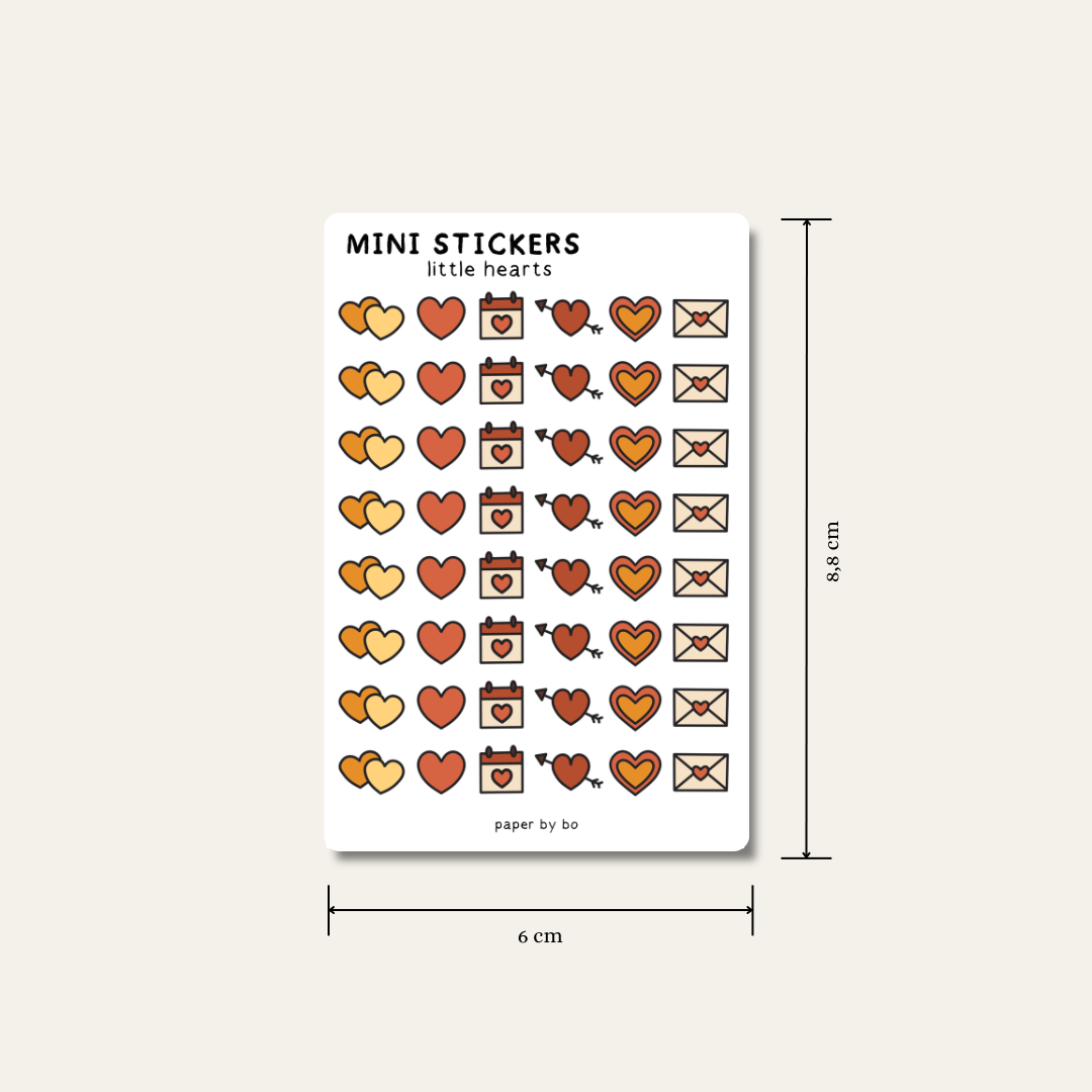 Little hearts mini stickers