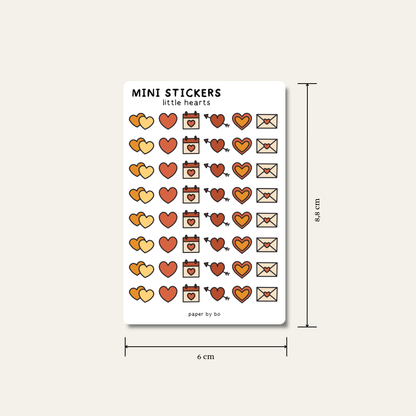 Little hearts mini stickers