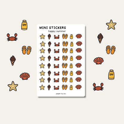 Happy summer mini stickers