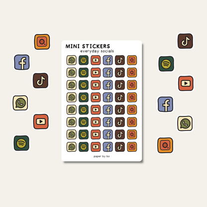 Everyday socials mini stickers