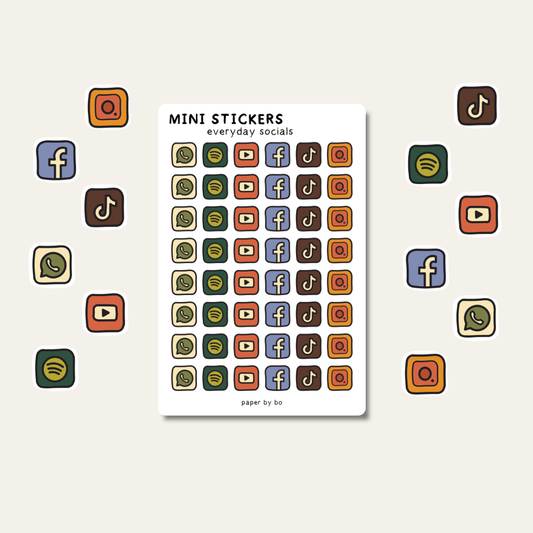 Everyday socials mini stickers