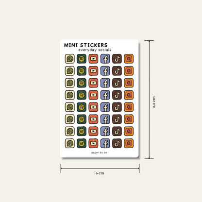 Everyday socials mini stickers