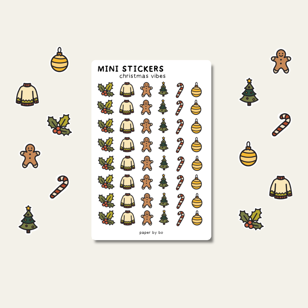 Christmas vibes mini stickers
