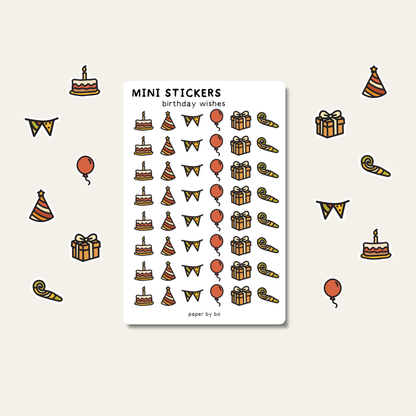 Birthday wishes mini stickers