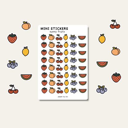 Sunny fruits mini stickers