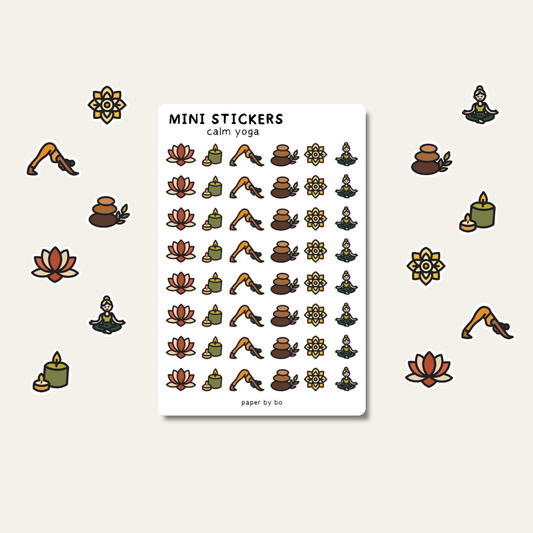 Calm yoga mini stickers