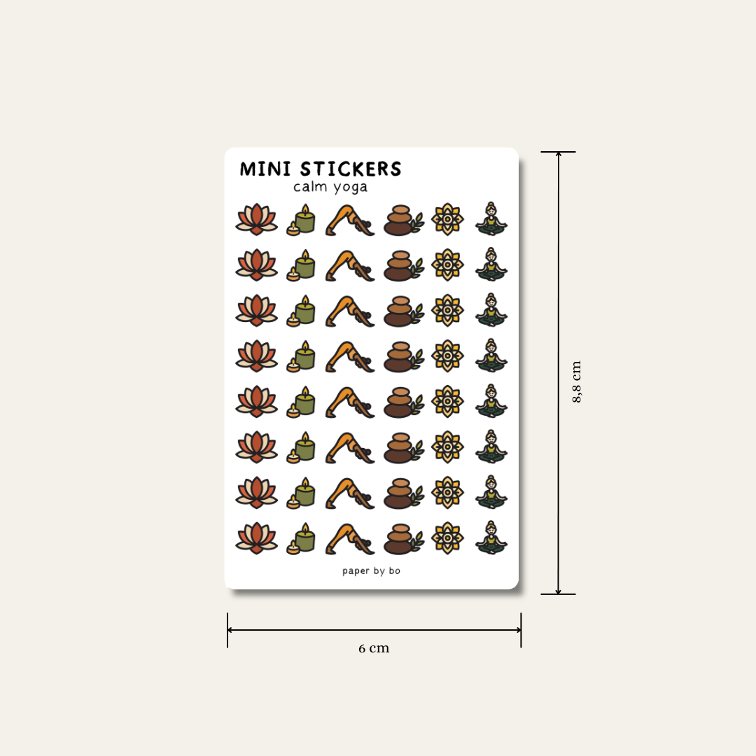 Calm yoga mini stickers