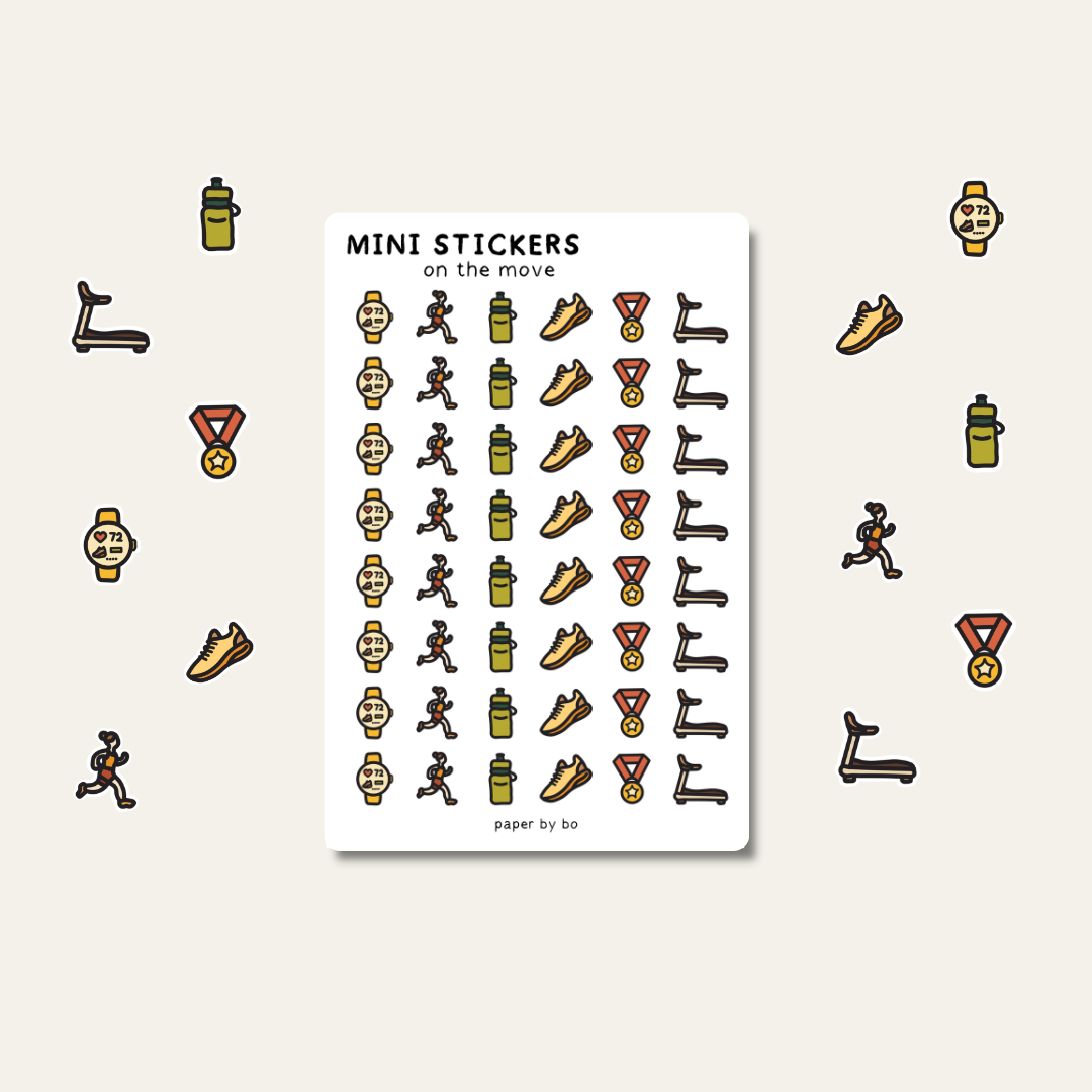 On the move mini stickers