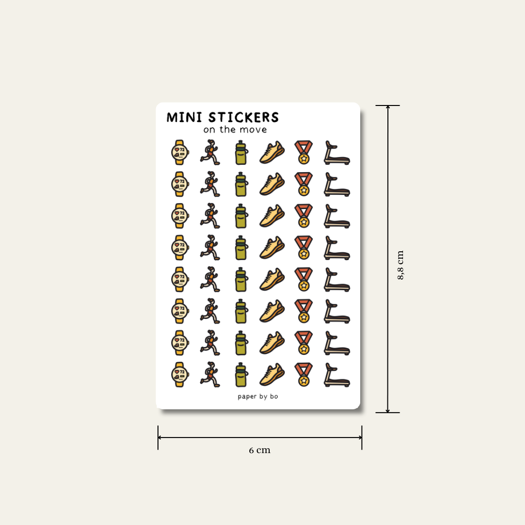 On the move mini stickers